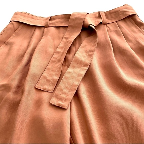 High Waist Pleated Tapered Cargo Pants Size Medium Pockets Lightweight Spring - Picture 8 of 16